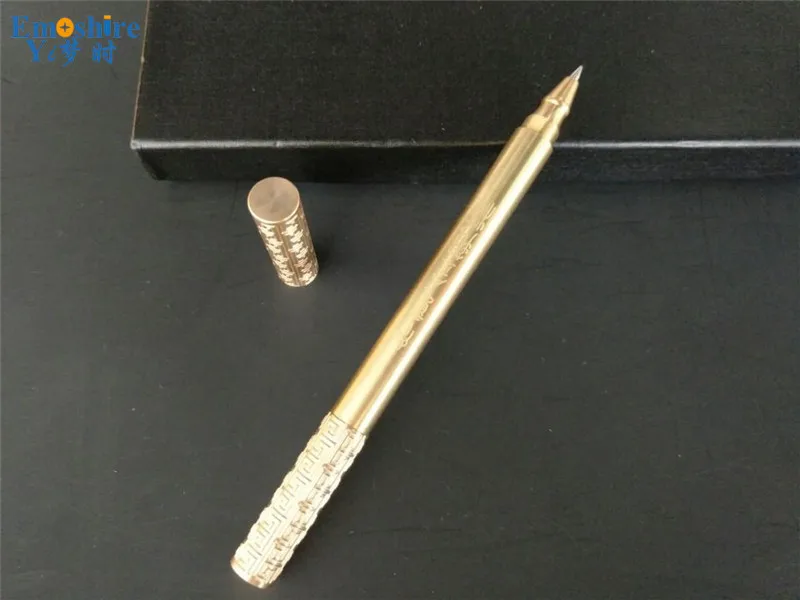 Emoshire Gold cuff stick pen pen handmade brass pen high - end gift metal signature pen original design (10)
