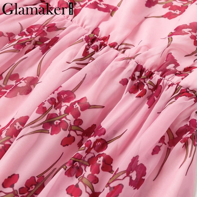 Женское пляжное платье с оборками Glamaker богемное мини открытыми плечами и