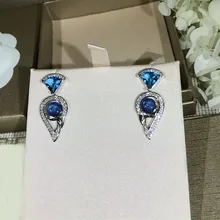 Дизайнерские Модные ювелирные изделия из меди 3A кубического циркония вечерние серьги