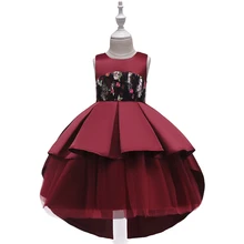 Элегантное кружевное платье-пачка с цветочным узором для девочек на свадьбу Детские платья для девочек, костюм принцессы вечерние платья для детей 8 лет, L5142