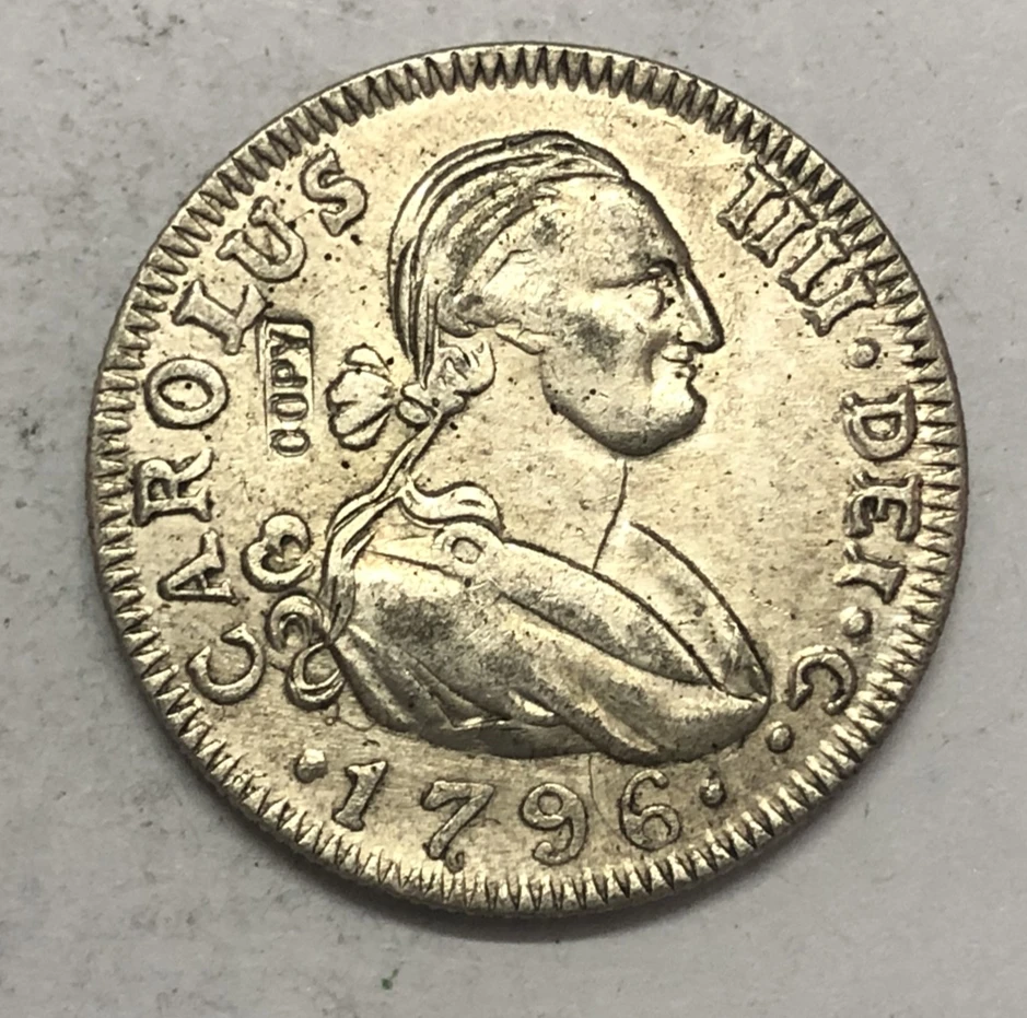 Испания 1796 MF 4 реалеты-Карлос IV копия Посеребренная монета | Дом и сад