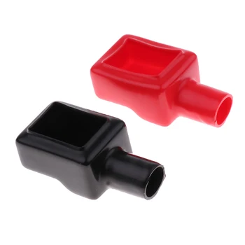 

1 Set Universal Battery Terminal PVC Insulating Protector Covers Black+Red Protecting Insulating covers for angle type terminals