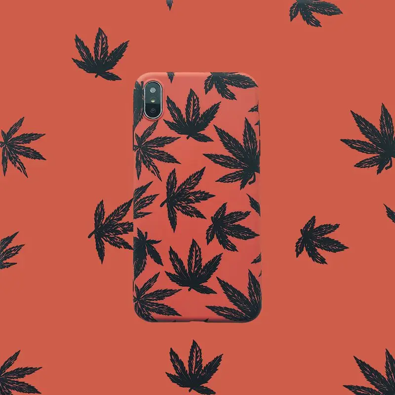 

Simple Brand Hemp Leaf Pattern Phone Cover Case For Iphone X Xs Max Xr 10 8 7 6 6s Plus Luxury Soft Silicone Couple Coque Fundas