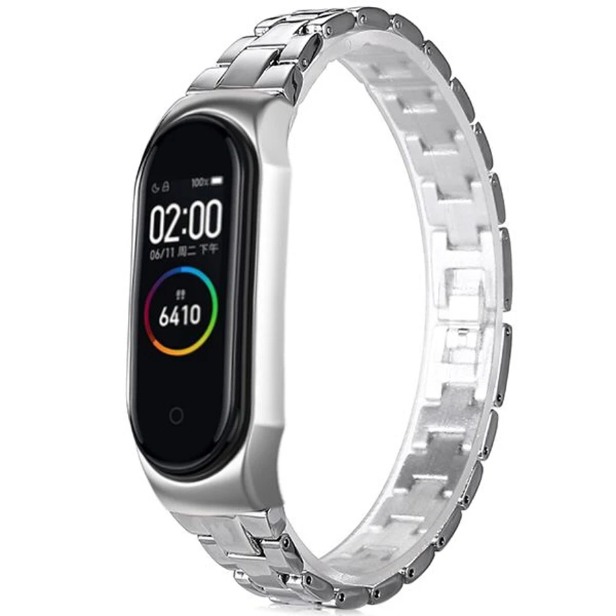Металлический браслет из нержавеющей стали для Mi Band 4 Xiaomi 3 аксессуары