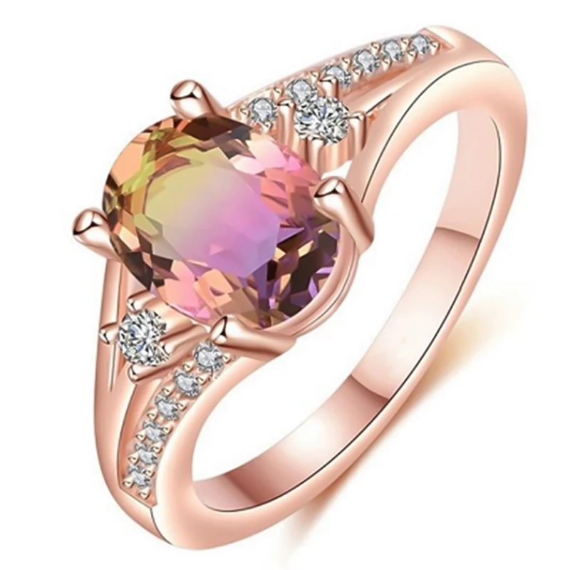 Кольца, Настоящее розовое золото, натуральный розовый турмалин, настоящее кольцо, ювелирное изделие, подарок, вечерние кольца для женщин
