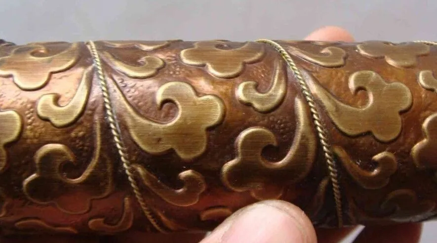 Chinese antique carved flower and old brass kaleidoscope High-grade collectibles