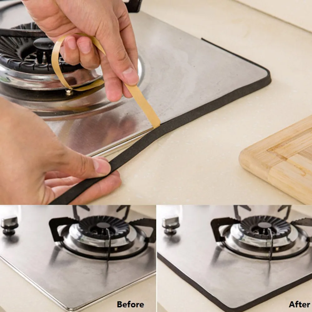 

1PC Gas stove slit strip Kitchen Self-adhesive Door Window Sealing Strip Antifouling Dustproof Waterproof seal 2M