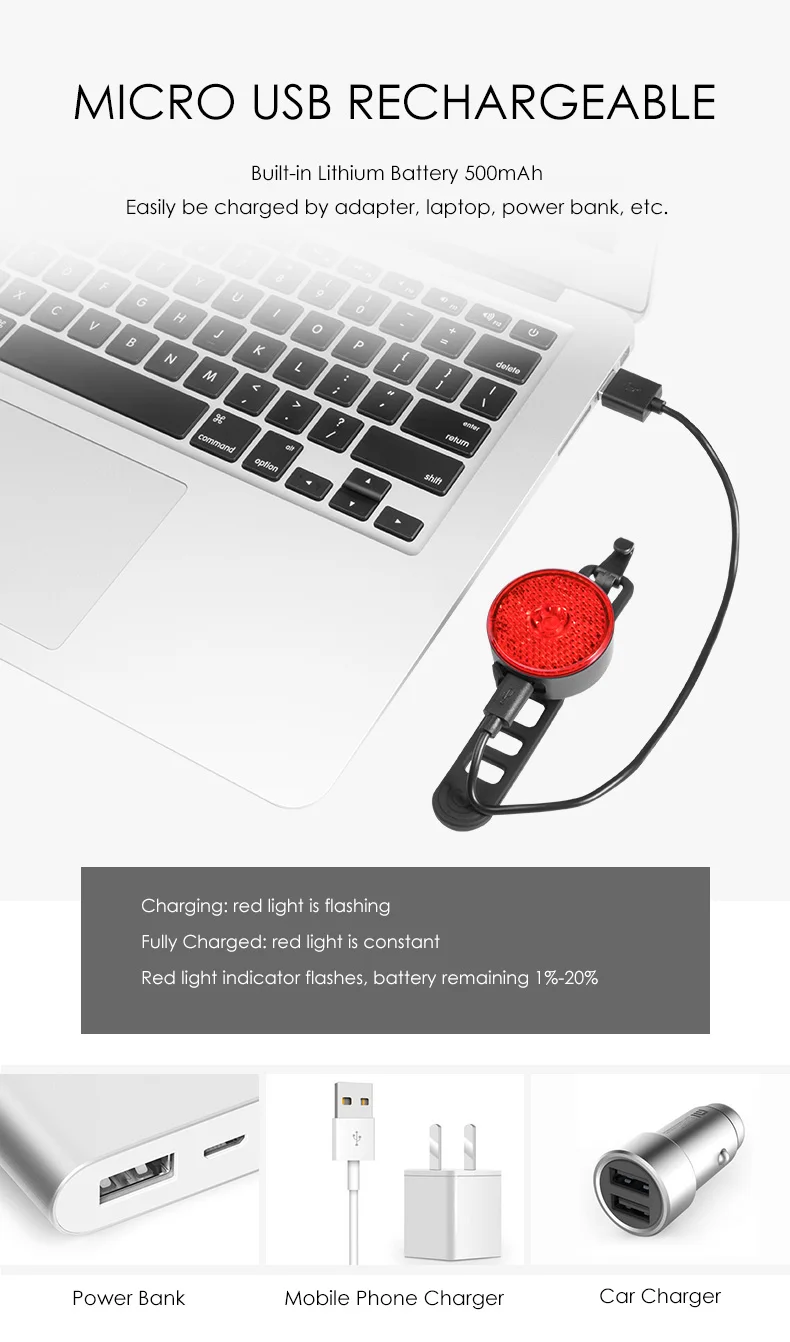 Clearance Gaciron 10LM Night Warning Taillight Bike Rear Light Rechargeable Waterproof LED Lamp Intelligent induction Cycling Accessories 5