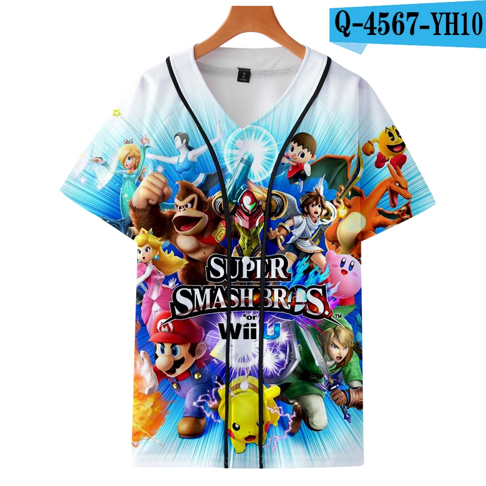 Супер Smash Bros. Конечная 3D печатная Бейсбольная Футболка женская/Мужская модная летняя футболка с коротким рукавом Повседневная Уличная одежда - Цвет: Мятный