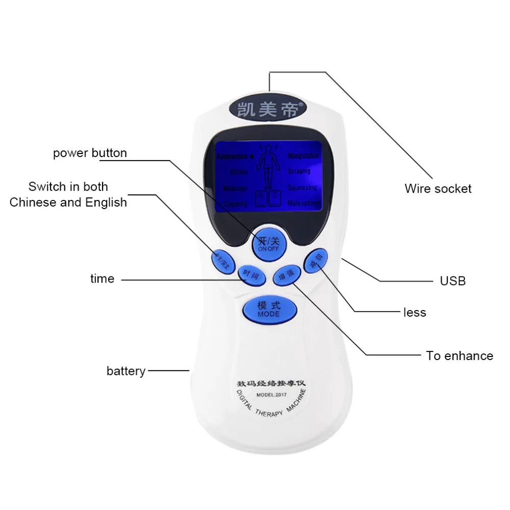 1Set Health Care Blue Screen LCD Digital Meridian Massage Instrument Relax Muscle Pain Relief Acupuncture Therapy Healthy Care 1Set Health Care Blue Screen LCD Digital Meridian Massage Instrument Relax Muscle Pain Relief Acupuncture Therapy Healthy Care