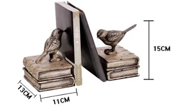 

2017 Furnishing Articles Antique Home Decoration Accessories Book Clip Parrot Resin Branches Decorated Creative Bookends 1set
