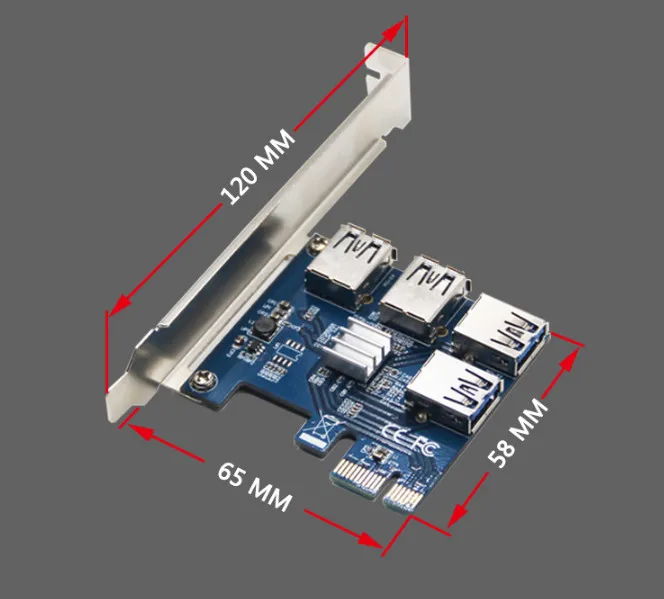 Горячие PCIe pci e PCI Express Riser Card 1x до 16x1 4 USB 3.0 слот множитель концентратор адаптер для
