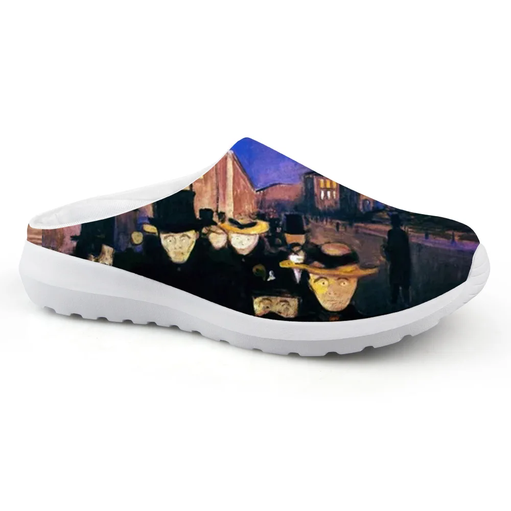 

New Fashional Flat Sandals Man Casual Comfortable Summer Slippers Beach Water Shout Painting Art Print Shoes For Edvard Munch