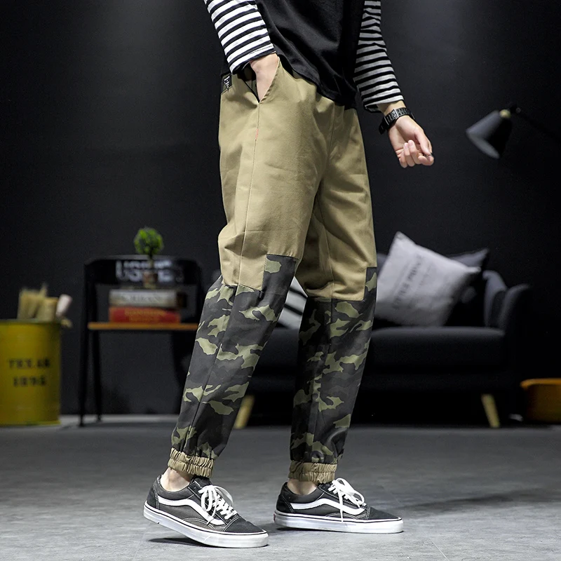 3 Colors Brand Plus Size M-5XL Men Harem Hip Pop Side camouflage Pocket Pant Trousers Streetwear Sweatpant Casual Cargo Pants