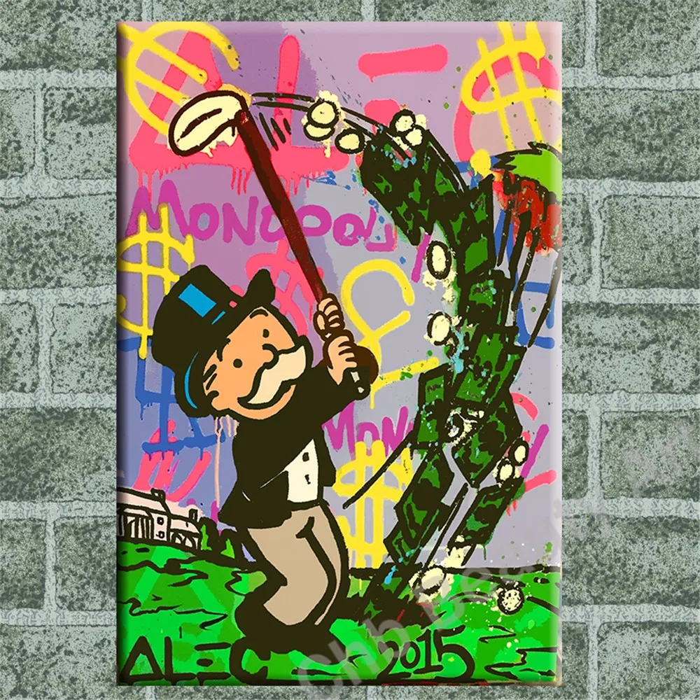Alec-monopoly-Golf-Dollar-art-hand-painted-on-canvas-for-wall-art-decoration-oil-painting-wall
