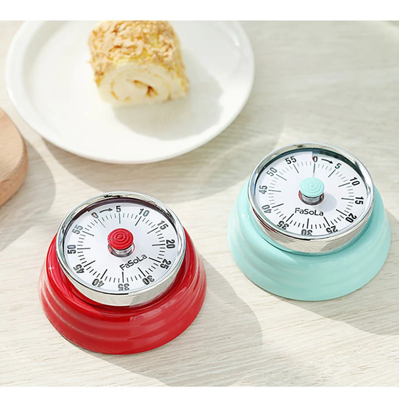 

Creative Kitchen Assistant Mechanical Cooking Timer Countdown 55 Minutes Alarm Stainless Steel Gadgets Cooking Tools