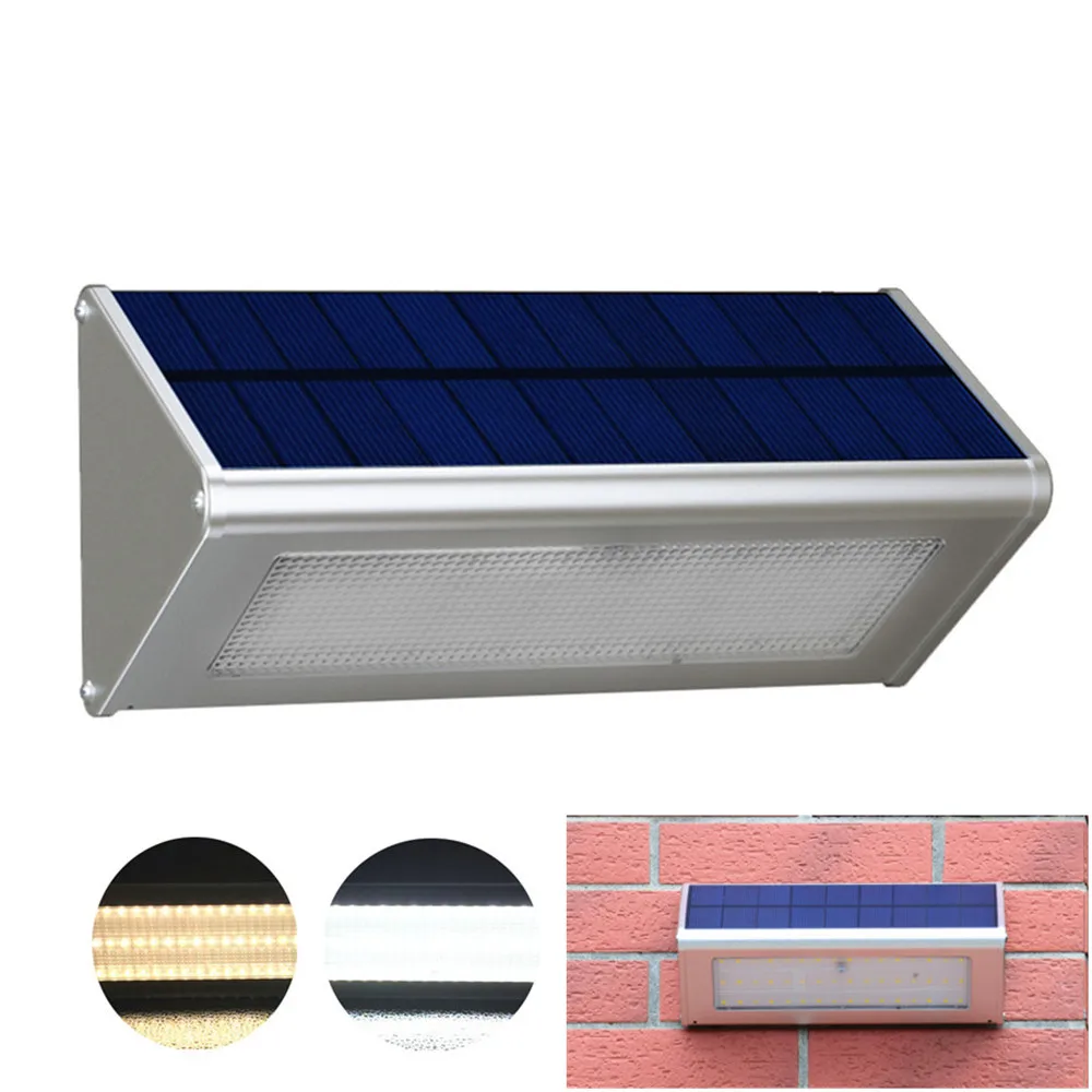 Outdoor Wall Light Security Solar Lamp With Motion Sensor Aluminum Alloy Street Porch Light lampada 48 LED 800LM Waterproof