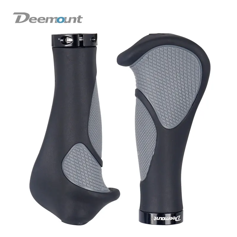 Deemount Comfy Cycling Hand Grips Black Grey Dual Color Tone Grip Handlebar End Sheath Casing Hand Rest Good Fit to Palm