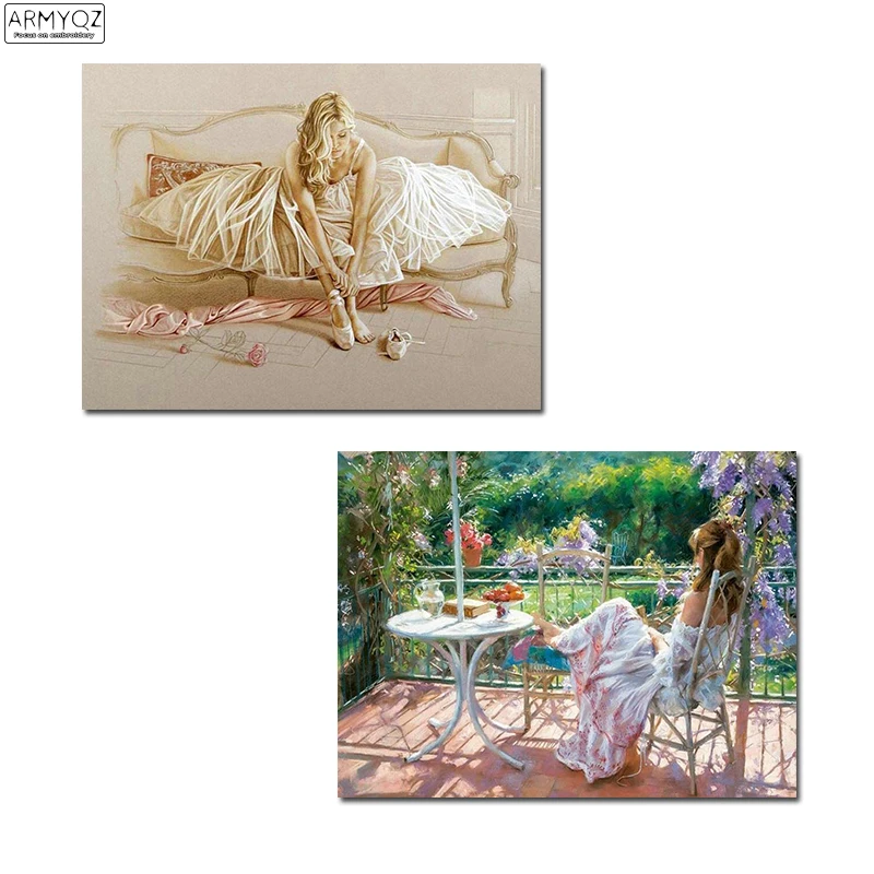 

Full Square drill 5D DIY Diamond embroidery Afternoon Ballerina girl Diamond Painting Cross Stitch Rhinestone Mosaic decoration