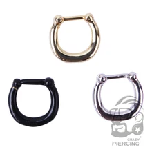 1 шт. позолоченный/посеребренный пирсинг для носовой перегородки подвеска с кольцом клип без необходимости прокола кольцо в нос пирсинг украшения для тела