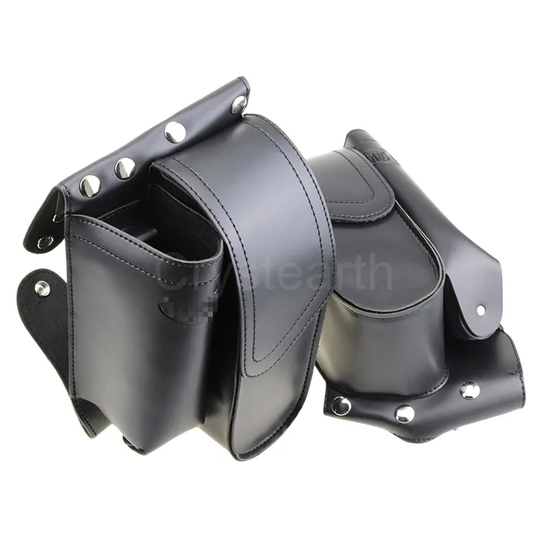

Motorcycle Left & Right Saddlebag Guard Bag w/ Water Bottle Holder For Harley Touring Electra Glide Street Glide FLHT FLTR FLHR