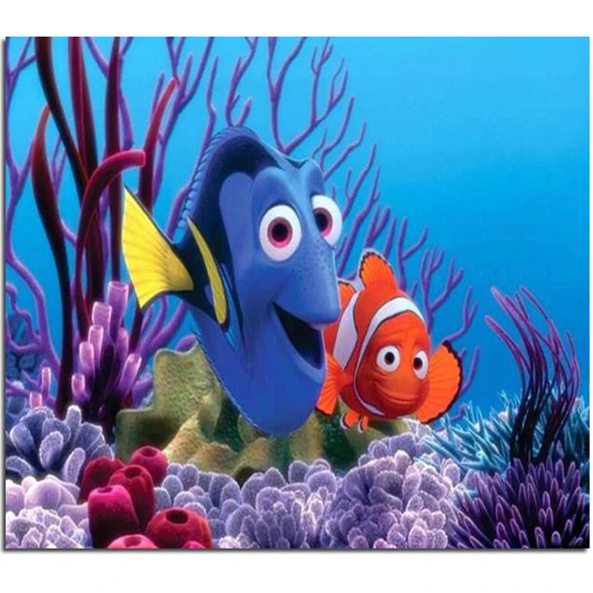 

3D Diamond Embroidery Cartoon Fish Needlework Square Diy Diamond Painting Fashion Home Decor Cross Stitch Painting Full