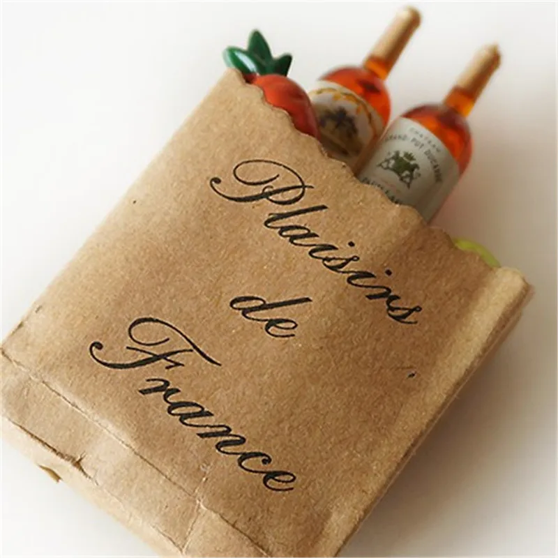 5 шт./лот, креативная бутылка Красного вина во французском стиле, деревянный магнит на холодильник, магниты на холодильник, подарок на день рождения
