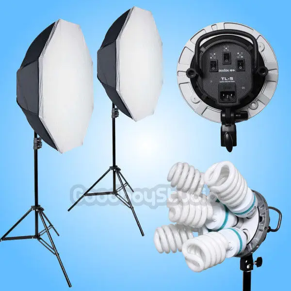 

Godox TL-5 5 Socket 5000W (10X 115W Bulb) Octagon 95cm Softbox Continuous Lighting Kit 220V