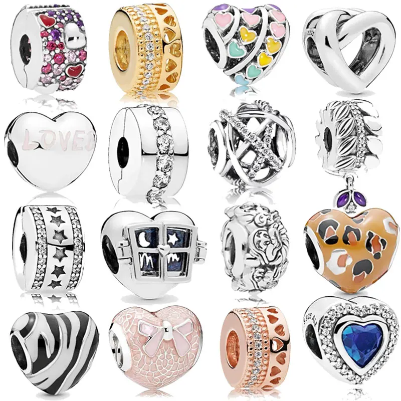 

JEM 100% 925 sterling silver jewelry with 1:1 Pandora bracelet original personalized simple retro DIY beads valentine's day gift