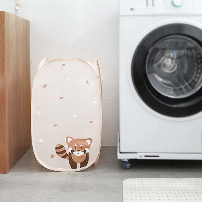 

Folding Dirty Clothes Laundry Storage Basket Household Large Size Box with Cute Cat Rabbit Penguin for Home Storage Organizer