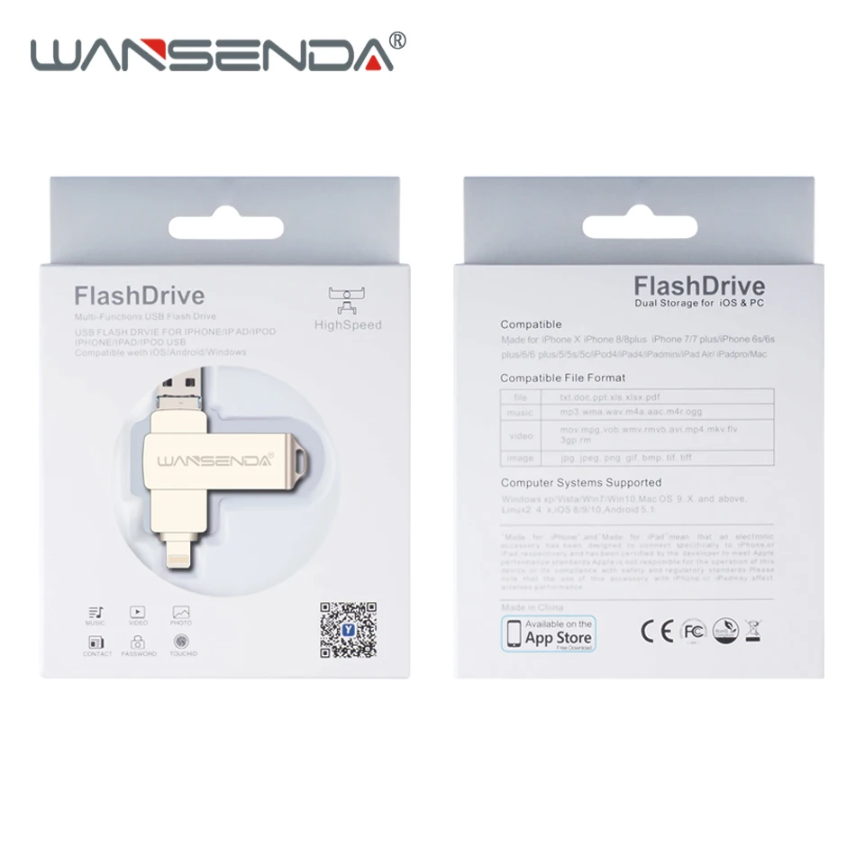 USB флеш накопитель WANSENDA OTG флешка 3 0 8 ГБ 16 32 64 128 флешки Вращающаяся конструкция