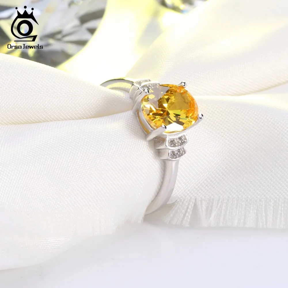 ORSA JEWELS женский свадебный браслет классический дизайн AAA желтый кубический цирконий кольца для женщин обручальное кольцо ювелирные изделия AOR58
