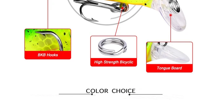 Trout Wobblers Minnow Crankbait Crank Baits 5.9cm 9g 6pcs 0.6-1.6m Depth Artificial Bait Fishing Gear (6)