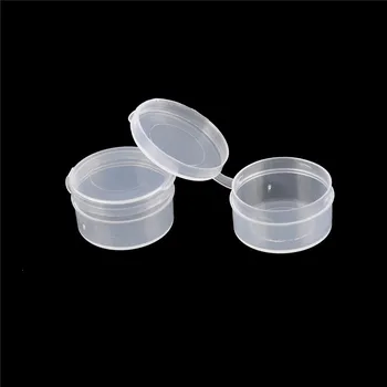 

10pcs/lot 2.9*1.5cm Small Round Storage Box Transparent Toolbox Electronic Plastic Parts Container Tool Box