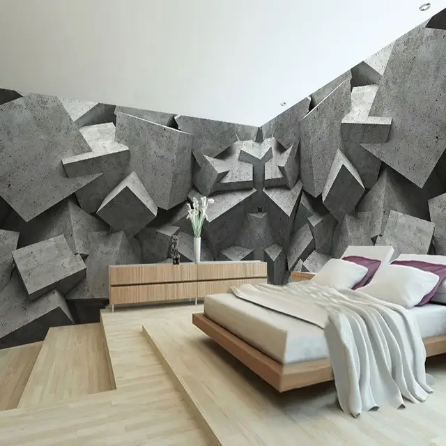 Us 8 35 55 Off Personlichkeit Design Wandbild Wand Papier 3d Stereo Geometrie Zement Fresko Buro Galerie Cafe Esszimmer Moderne Kunst Dekor