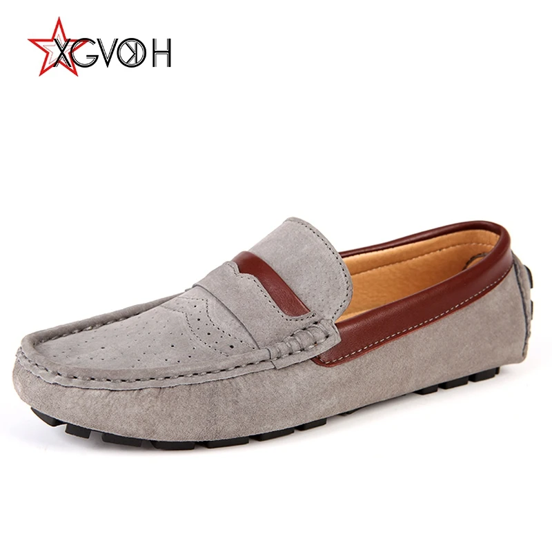 

XGVOKH Men shoes Genuine Leather Lazy Moccasins fashion Male Casual Loafers Slip on Shoe Men's Soft Comfort Driving Flats