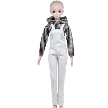 

1 set Doll Accessories Suspenders Suit for 1/3 BJD Dolls Clothes Stripe Jacket Pants for 60cm Doll Toys for Girls Gifts