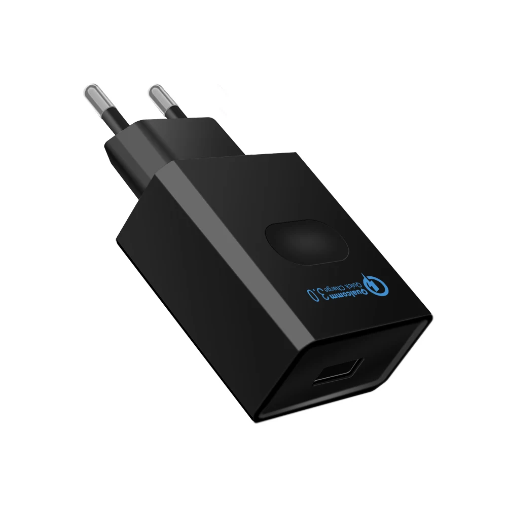 DCAE Quick Charge 3,0 USB зарядное устройство 18 Вт Быстрое зарядное устройство с европейской вилкой usb портативное зарядное устройство адаптер для мобильного телефона для iPhone samsung Xiaomi - Тип штекера: Black EU Plug