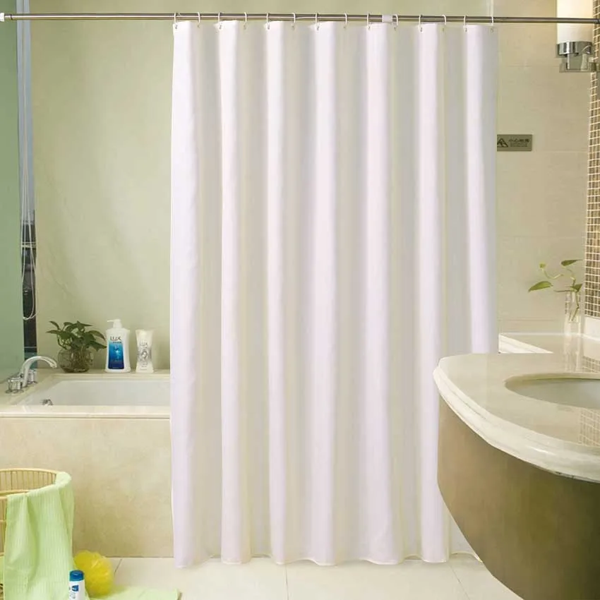 Белая занавеска для душа s занавеска для ванной Современная Водонепроницаемая полиэфирная занавеска для ванной cortina de ducha для ванной комнаты с 12 крючками - Цвет: White