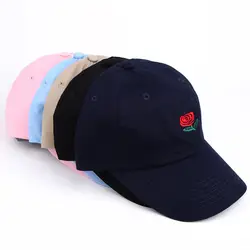 2019 Лидер продаж модные унисекс папа шляпа цветок роза Вышитые изогнутые поля Бейсбол кепки козырек для мужчин и женщин бейсболка