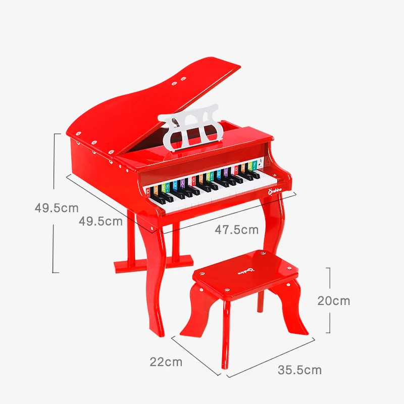 Onshine дети имитация пианино 30 ключ высокого класса фортепиано деревянный инструмент с фортепиано спектр Дети Обучающие Развивающие игрушки 3Y - Цвет: Красный