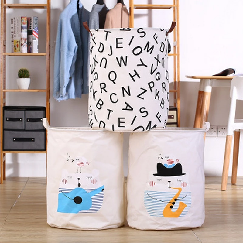 

Large Folding Laundry Basket Cartoon 40*50 cm Large Basket For Toy Washing Basket Dirty Clothes Sundries Storage Baskets Box