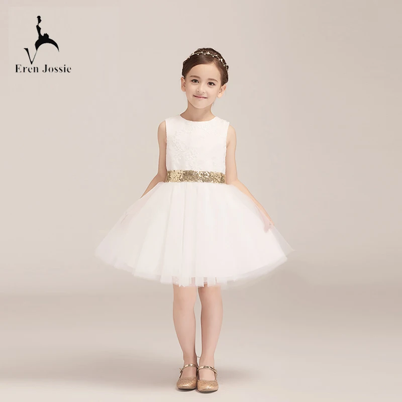white and gold little girl dresses