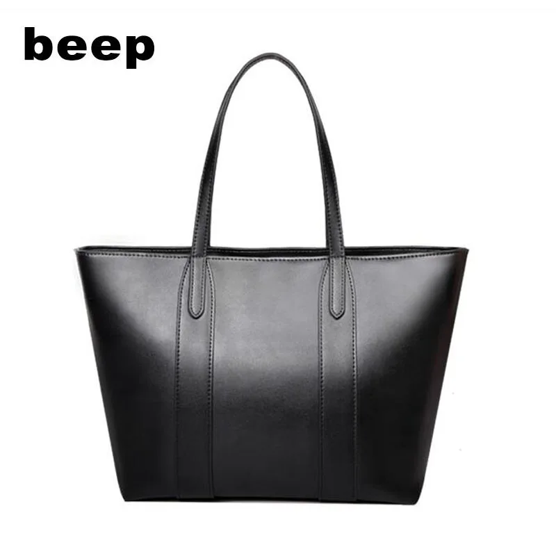 

Beep 2018 new wave Korean version of the wild Messenger bag Leather ladies large capacity shoulder tote bag