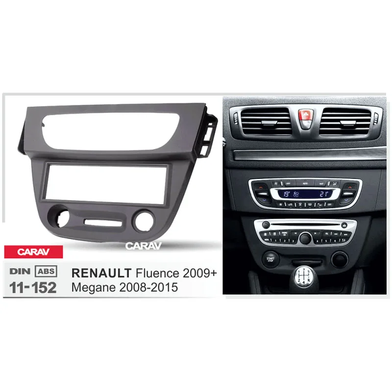 Радиоприемник Fascia Для RENAULT Megane 2008 2015 Fluence 2009 + два Din радио DVD стерео CD панель