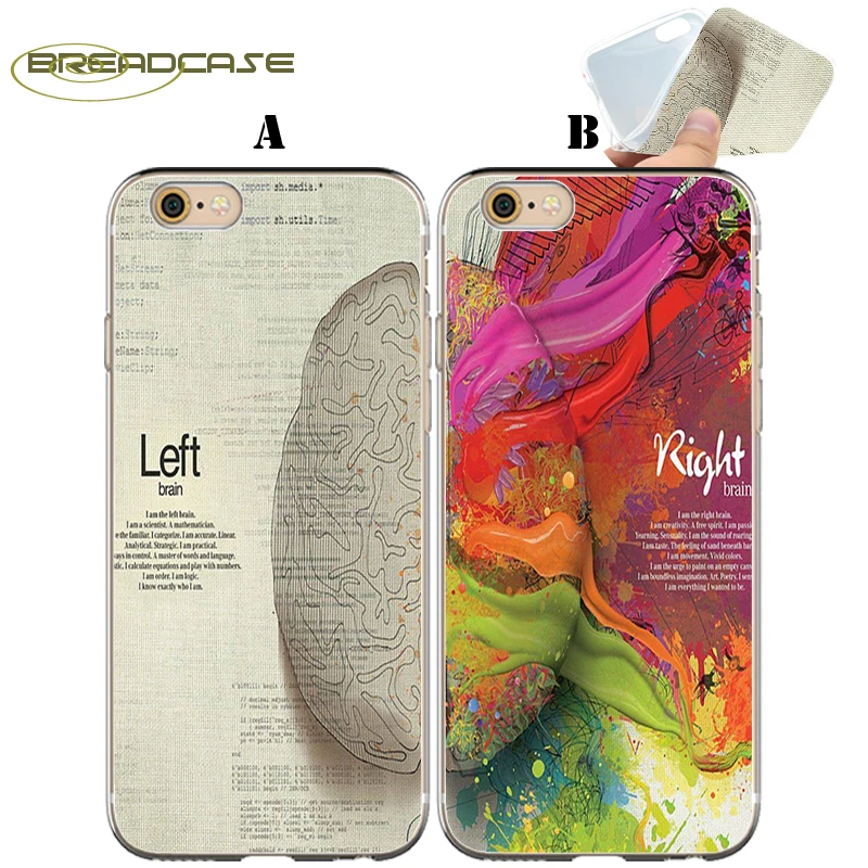 

Coque Left Right Brain Best Friend Clear Soft Silicone Couple Cover for iPhone X 7 8 Plus 5S 5 SE 6 6S 5C 4S iPod Touch 6 5 Case