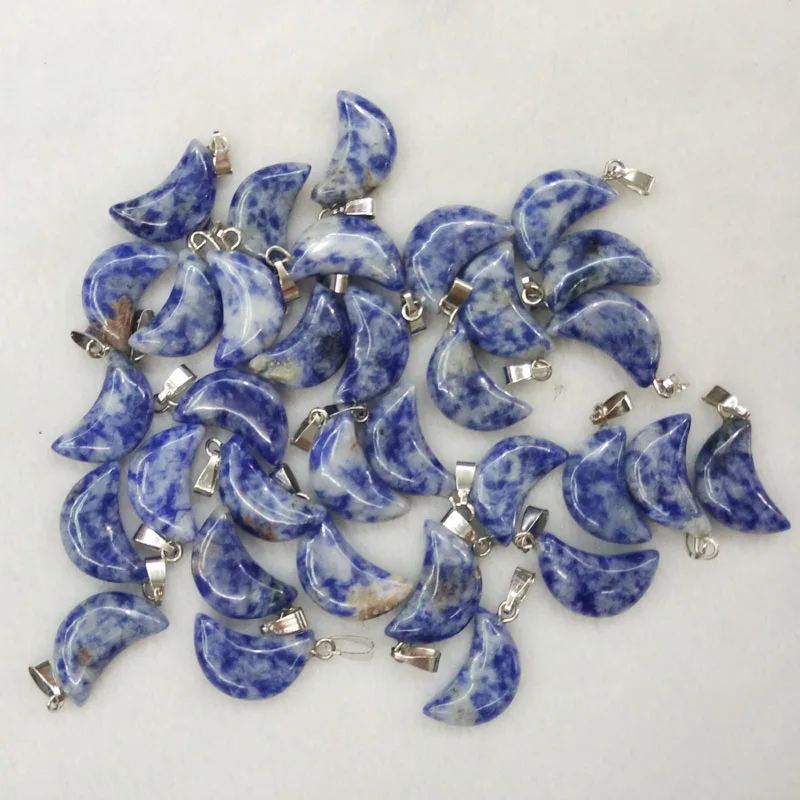 2017 модные высококачественные подвески из натурального содалита полумесяца для