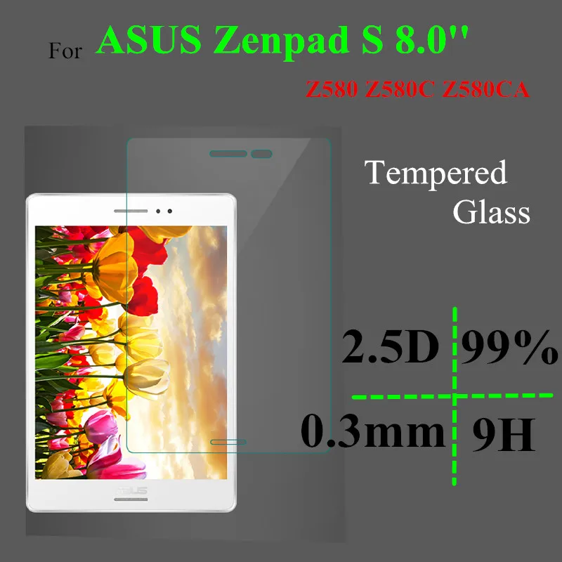 

2pcs/lot Zenpad S 8.0 Tablet Glass Protector For ASUS Zenpad S 8.0 Z580CA Z580C 8" Tempered Glass Screen Guard