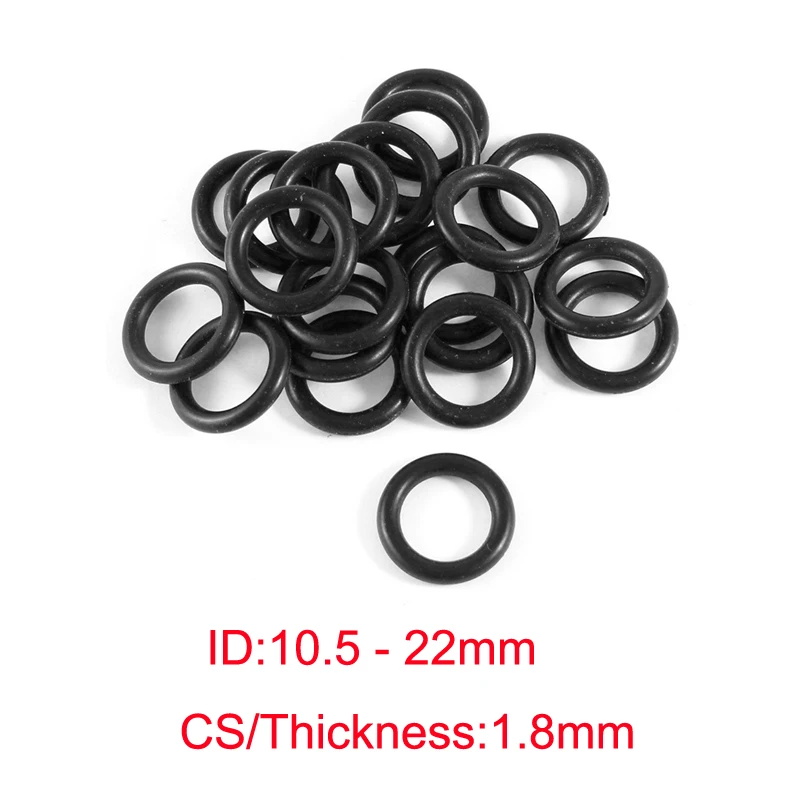 

NBR rubber O ring O-ring Oring Seal Rubber Gaskets ID 10.5 11 11.2 11.5 11.8 12 12.5 12.8 13 13.2 13.5 14 15 15.4 22mm x CS1.8mm