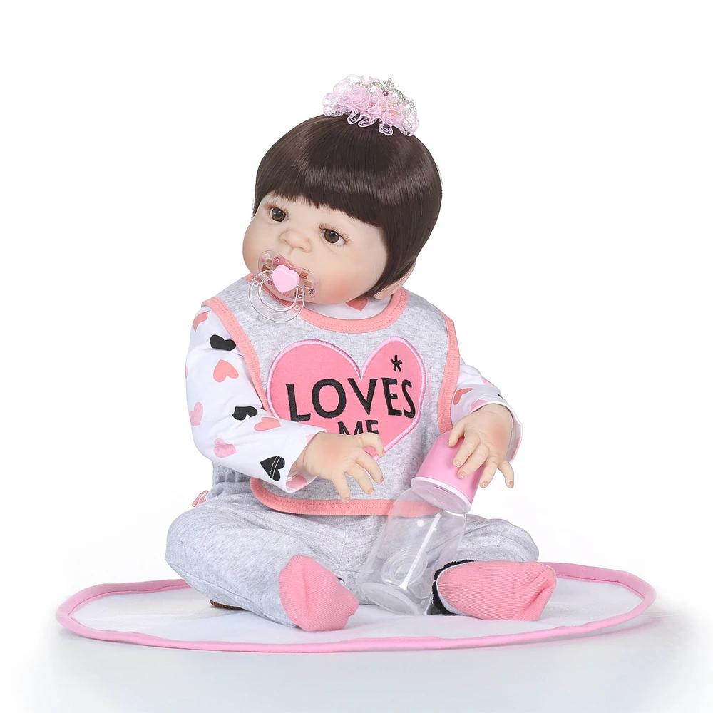 Npkколлекция 23 дюймов 57 см полный силиконовый винил Reborn Baby Dolls bb reborn милый силиконовый малыш bebe живой подарок на день рождения
